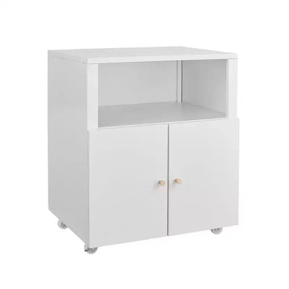 Meuble d'imprimante métallique avec rangement, support d'imprimante 3D robuste sur roulettes avec 2 portes, meuble de classement sous bureau pour coin de bureau et petits espaces