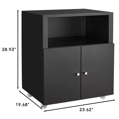 Meuble d'imprimante métallique avec rangement, support d'imprimante 3D robuste sur roulettes avec 2 portes, meuble de classement sous bureau pour coin de bureau et petits espaces