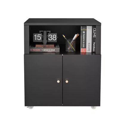 Meuble d'imprimante métallique avec rangement, support d'imprimante 3D robuste sur roulettes avec 2 portes, meuble de classement sous bureau pour coin de bureau et petits espaces