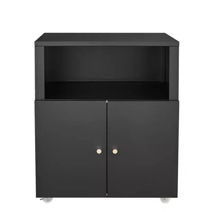 Meuble d'imprimante métallique avec rangement, support d'imprimante 3D robuste sur roulettes avec 2 portes, meuble de classement sous bureau pour coin de bureau et petits espaces