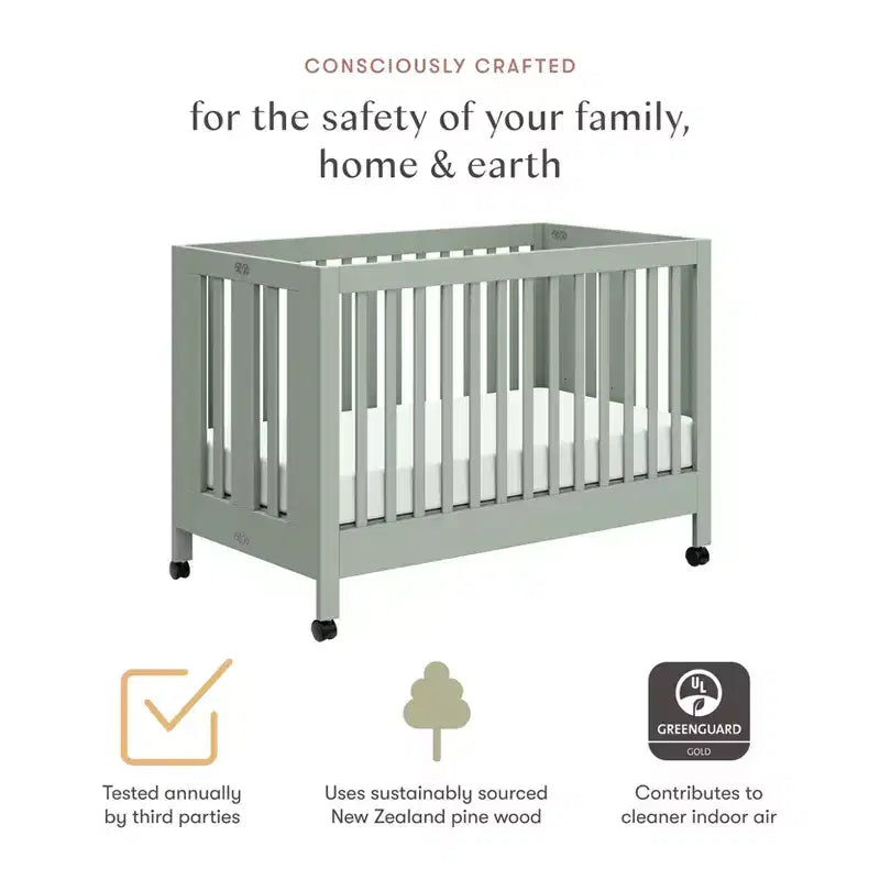 Lit de bébé pliant portable Babyletto Maki avec kit de conversion pour lit de tout-petit