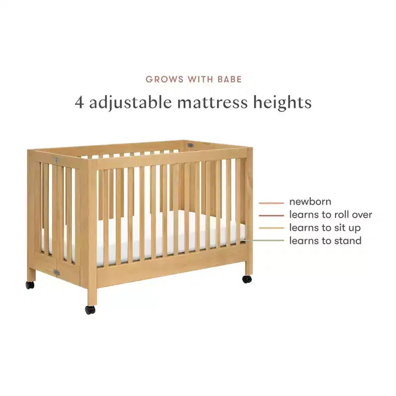 Lit de bébé pliant portable Babyletto Maki avec kit de conversion pour lit de tout-petit