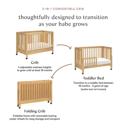 Lit de bébé pliant portable Babyletto Maki avec kit de conversion pour lit de tout-petit