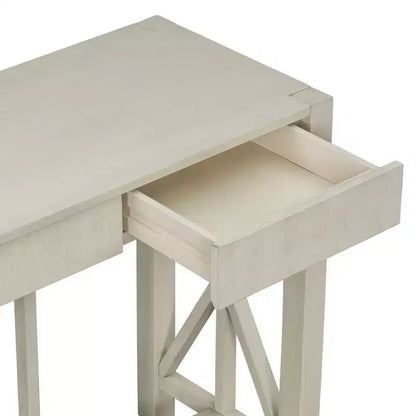 Console vintage avec tiroirs, table d'entrée de style ferme avec rangement, table de canapé en bois d'acacia avec rangement ouvert en bas