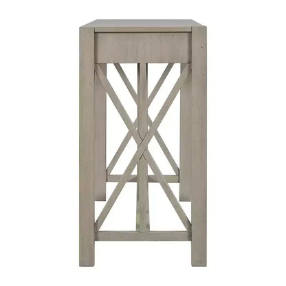 Console vintage avec tiroirs, table d'entrée de style ferme avec rangement, table de canapé en bois d'acacia avec rangement ouvert en bas
