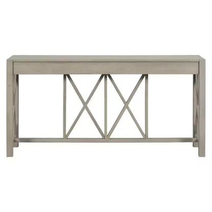 Console vintage avec tiroirs, table d'entrée de style ferme avec rangement, table de canapé en bois d'acacia avec rangement ouvert en bas