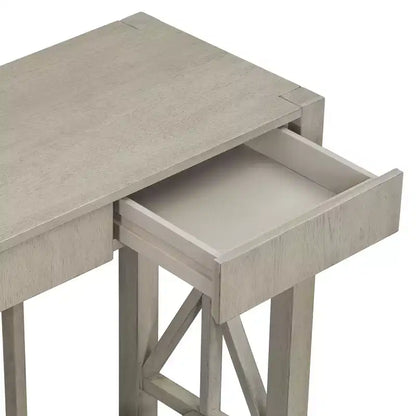 Console vintage avec tiroirs, table d'entrée de style ferme avec rangement, table de canapé en bois d'acacia avec rangement ouvert en bas