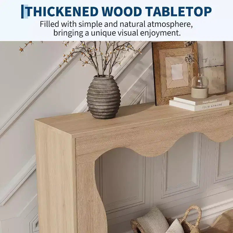 Console de ferme, table d'entrée étroite de 160 cm avec étagère de rangement à 2 niveaux, table d'appoint en bois pour canapé, table d'appoint pour salon