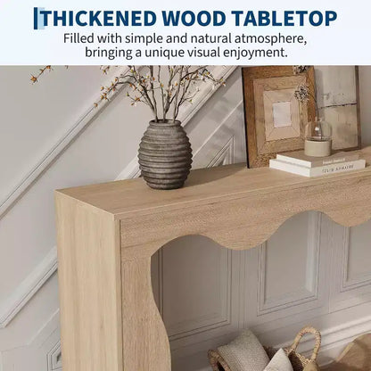Console de ferme, table d'entrée étroite de 160 cm avec étagère de rangement à 2 niveaux, table d'appoint en bois pour canapé, table d'appoint pour salon