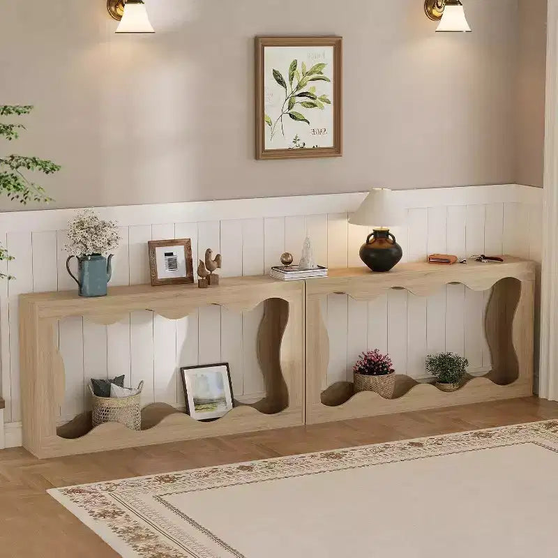 Console de ferme, table d'entrée étroite de 160 cm avec étagère de rangement à 2 niveaux, table d'appoint en bois pour canapé, table d'appoint pour salon