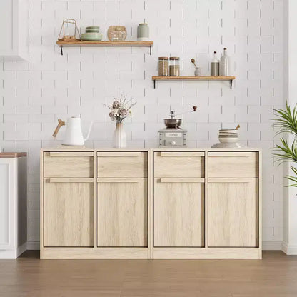 Meuble Buffet Double Porte GustoWave avec Rangement, Armoire de Rangement en Bois Accent Moderne avec 2 Tiroirs