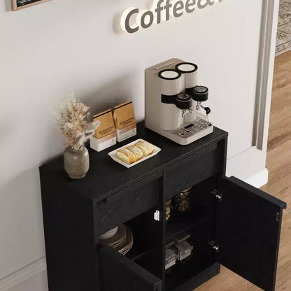 Meuble Buffet Double Porte GustoWave avec Rangement, Armoire de Rangement en Bois Accent Moderne avec 2 Tiroirs
