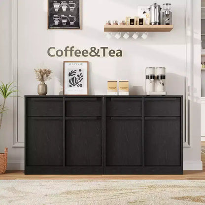 Meuble Buffet Double Porte GustoWave avec Rangement, Armoire de Rangement en Bois Accent Moderne avec 2 Tiroirs