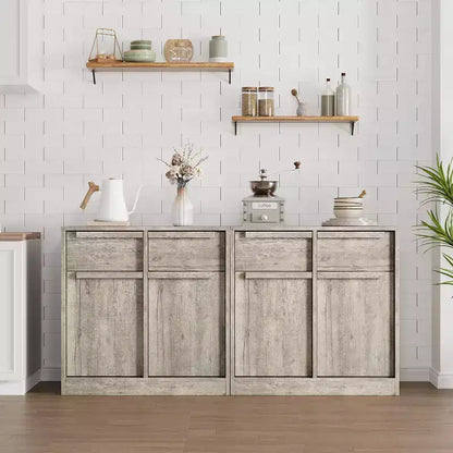 Meuble Buffet Double Porte GustoWave avec Rangement, Armoire de Rangement en Bois Accent Moderne avec 2 Tiroirs