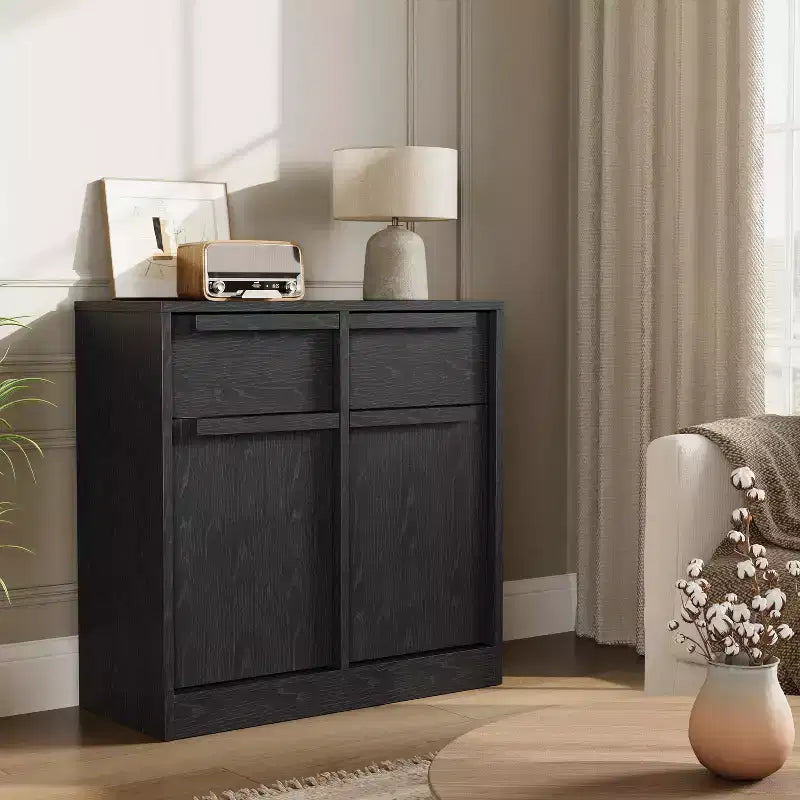 GustoWave Double Door Sideboard Buffet Cabinet with Storage, Modern Accent Wood Storage Cabinet with 2 Drawers