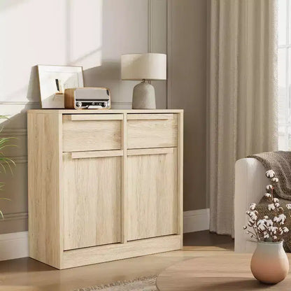 Meuble Buffet Double Porte GustoWave avec Rangement, Armoire de Rangement en Bois Accent Moderne avec 2 Tiroirs