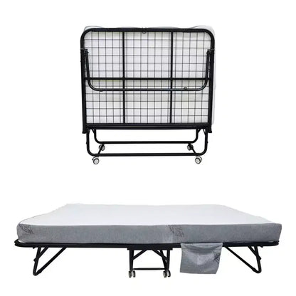 Lit pliant COZONY avec matelas, cadre métallique robuste, supporte jusqu'à 200 kg, pour chambre d'amis ou bureau