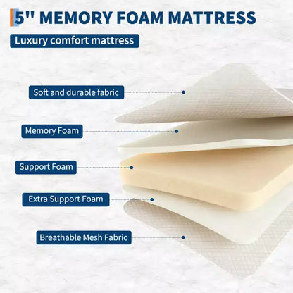 Lit pliant COZONY avec matelas, cadre métallique robuste, supporte jusqu'à 200 kg, pour chambre d'amis ou bureau