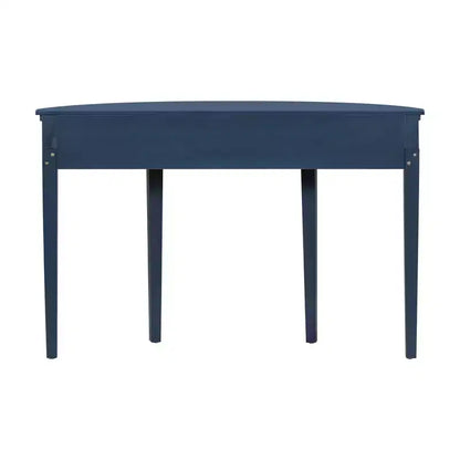 Console cannelée avec rangement, table d'entrée en bois avec tiroir et quatre pieds, table de couloir demi-lune