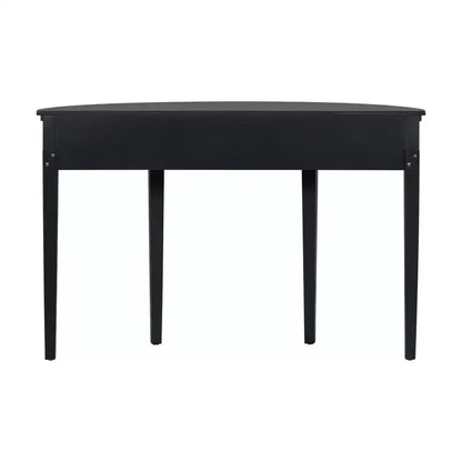 Console cannelée avec rangement, table d'entrée en bois avec tiroir et quatre pieds, table de couloir demi-lune