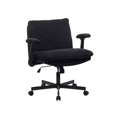 Fauteuil de bureau Criss-Cross Frame : Accoudoirs rabattables, siège large rembourré, roulettes pour le bureau à domicile et la coiffeuse