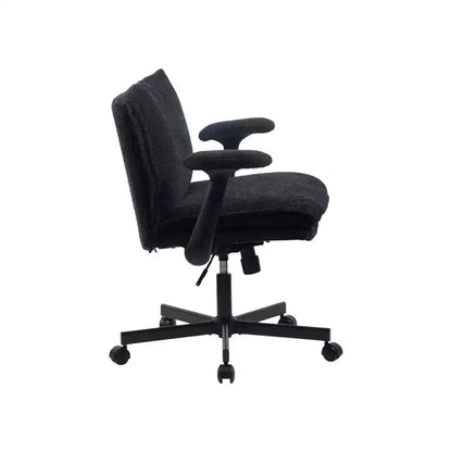 Fauteuil de bureau Criss-Cross Frame : Accoudoirs rabattables, siège large rembourré, roulettes pour le bureau à domicile et la coiffeuse