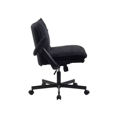 Fauteuil de bureau Criss-Cross Frame : Accoudoirs rabattables, siège large rembourré, roulettes pour le bureau à domicile et la coiffeuse