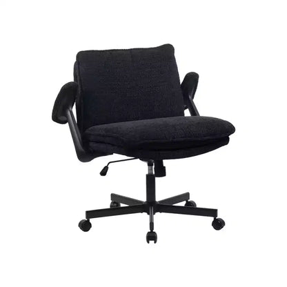Fauteuil de bureau Criss-Cross Frame : Accoudoirs rabattables, siège large rembourré, roulettes pour le bureau à domicile et la coiffeuse