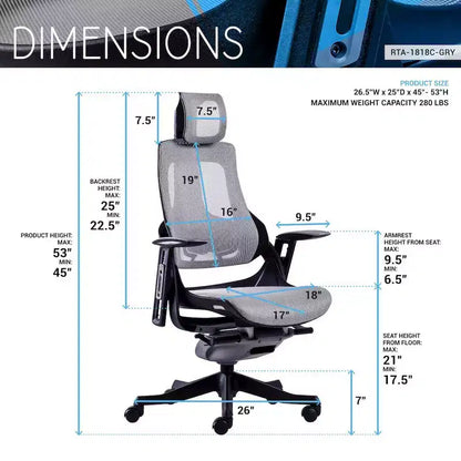 Chaise de bureau ergonomique de direction Techni Mobili LUX