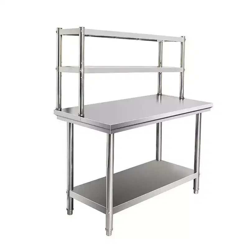 60 * 24 Stainless Steel Kitchen Worktable with 3-Tier Shelf  Heavy-Duty Prep Station for Microwave, Cookware & Kitchen Supplies Storage