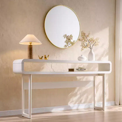 Console longue de 160 cm, Table d'entrée moderne en bois, Table de canapé étroite derrière le canapé pour le salon, le couloir, l'entrée