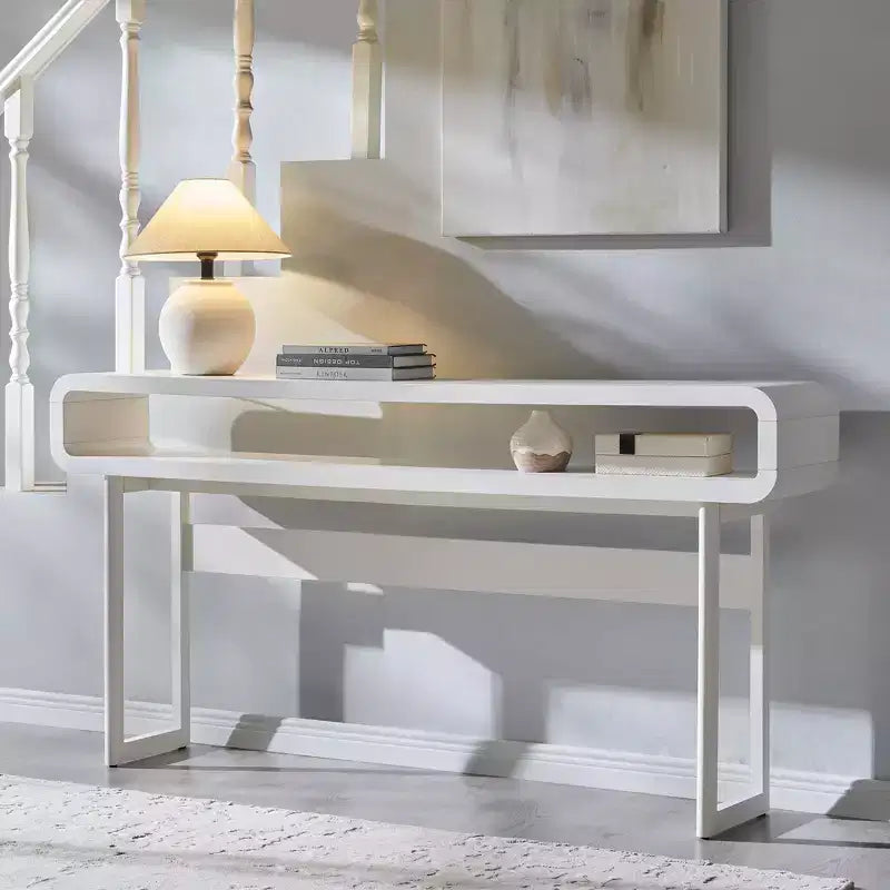 Console longue de 160 cm, Table d'entrée moderne en bois, Table de canapé étroite derrière le canapé pour le salon, le couloir, l'entrée