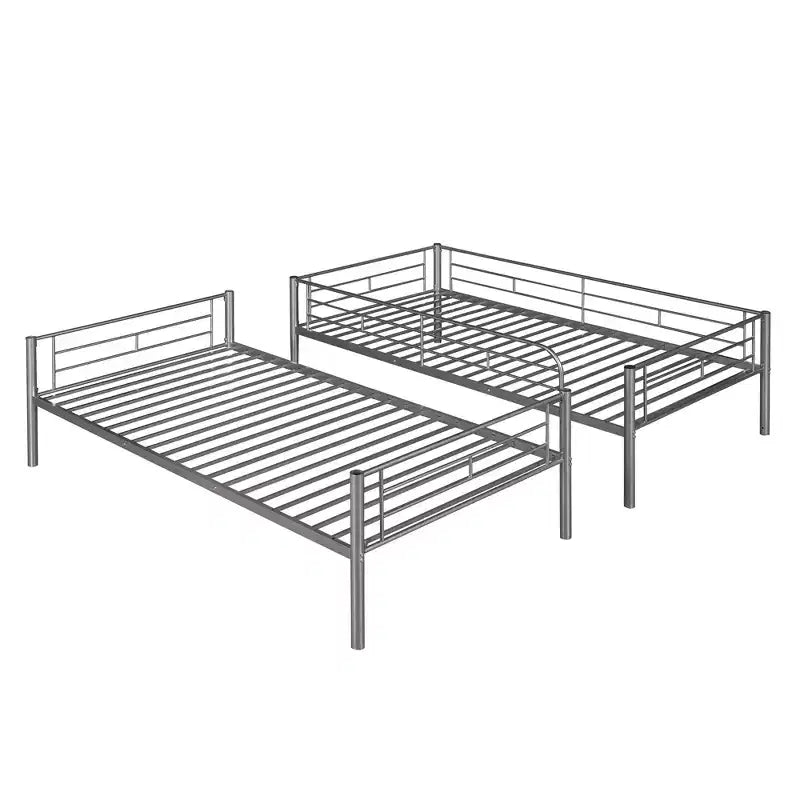 Lit superposé Luxystar jumeau sur jumeau, cadre métallique avec barrières de sécurité, séparable en deux lits individuels pour petite chambre