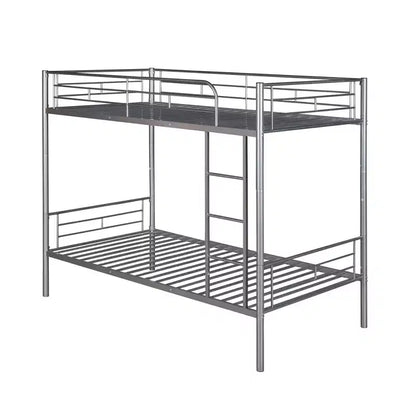 Lit superposé Luxystar jumeau sur jumeau, cadre métallique avec barrières de sécurité, séparable en deux lits individuels pour petite chambre