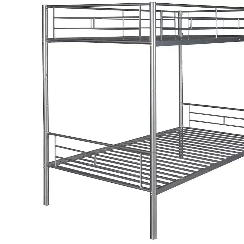 Lit superposé Luxystar jumeau sur jumeau, cadre métallique avec barrières de sécurité, séparable en deux lits individuels pour petite chambre
