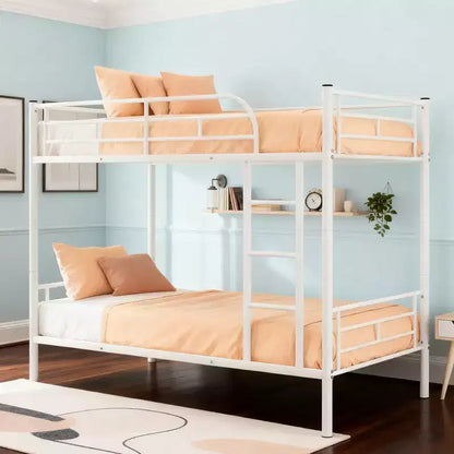Lit superposé Luxystar jumeau sur jumeau, cadre métallique avec barrières de sécurité, séparable en deux lits individuels pour petite chambre