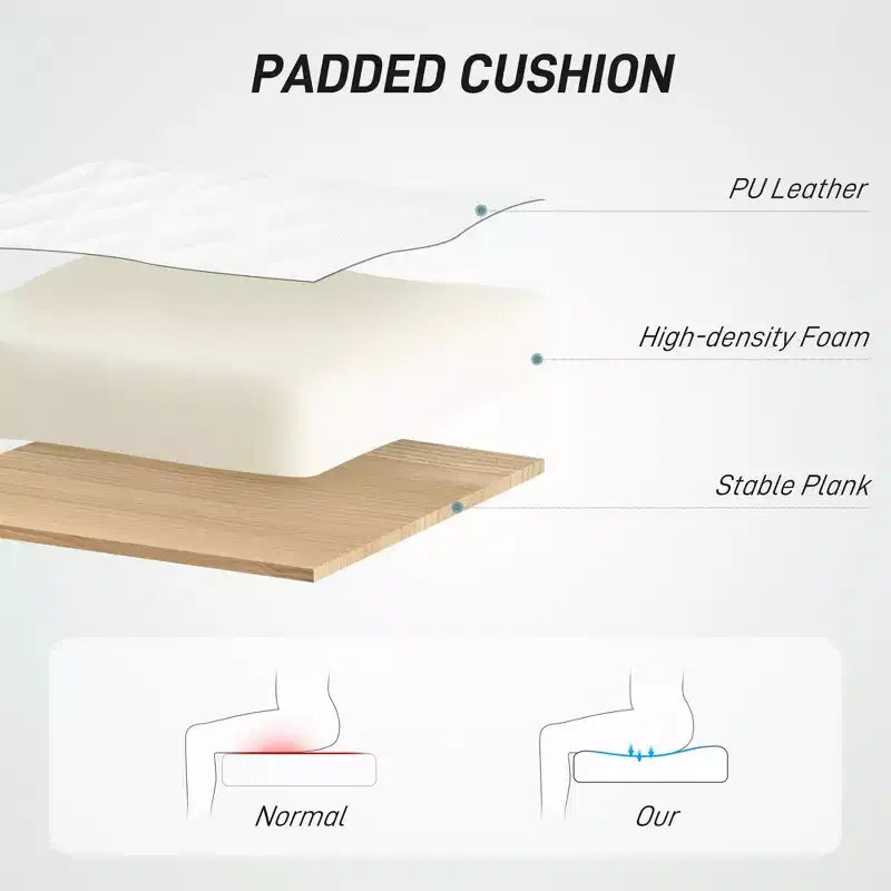 Chaise de Bureau sans Accoudoirs à Roulettes, Chaise de Bureau en Cuir PU avec Hauteur Réglable, Pivotante à 360° pour la Lecture
