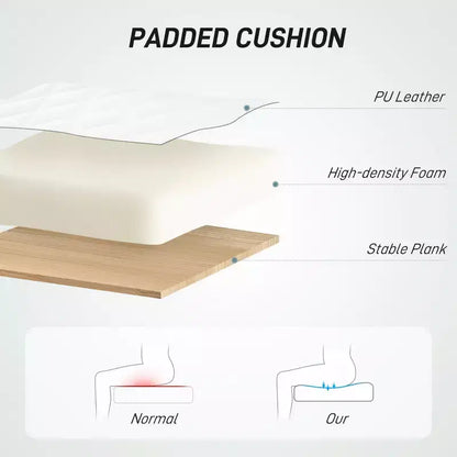 Chaise de Bureau sans Accoudoirs à Roulettes, Chaise de Bureau en Cuir PU avec Hauteur Réglable, Pivotante à 360° pour la Lecture
