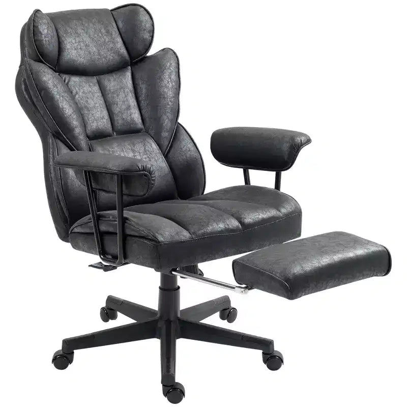 396lbs. Big and Tall Office Chair, Massage Office Chair with Footrest, Lumbar Support & Reclining Function