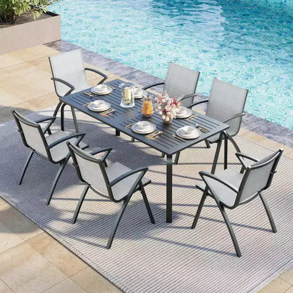 Chaises de salle à manger extérieures en aluminium Soutien ergonomique pour terrasse, pour arrière-cour