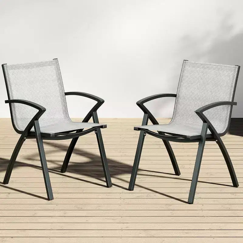 Chaises de salle à manger extérieures en aluminium Soutien ergonomique pour terrasse, pour arrière-cour