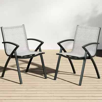Chaises de salle à manger extérieures en aluminium Soutien ergonomique pour terrasse, pour arrière-cour
