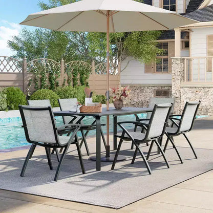 Chaises de salle à manger extérieures en aluminium Soutien ergonomique pour terrasse, pour arrière-cour