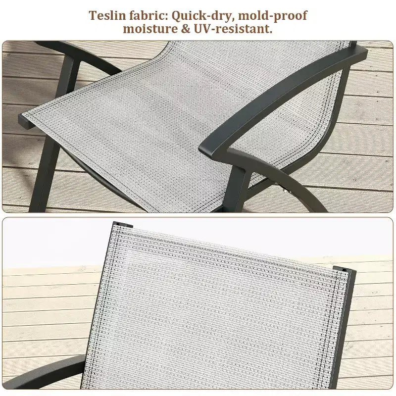 Chaises de salle à manger extérieures en aluminium Soutien ergonomique pour terrasse, pour arrière-cour
