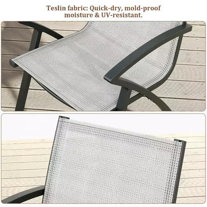 Chaises de salle à manger extérieures en aluminium Soutien ergonomique pour terrasse, pour arrière-cour