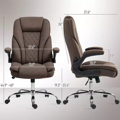 Chaise de bureau ergonomique, Chaise de bureau avec accoudoirs relevables, Chaise d'ordinateur en tissu diamant pour bureau à domicile