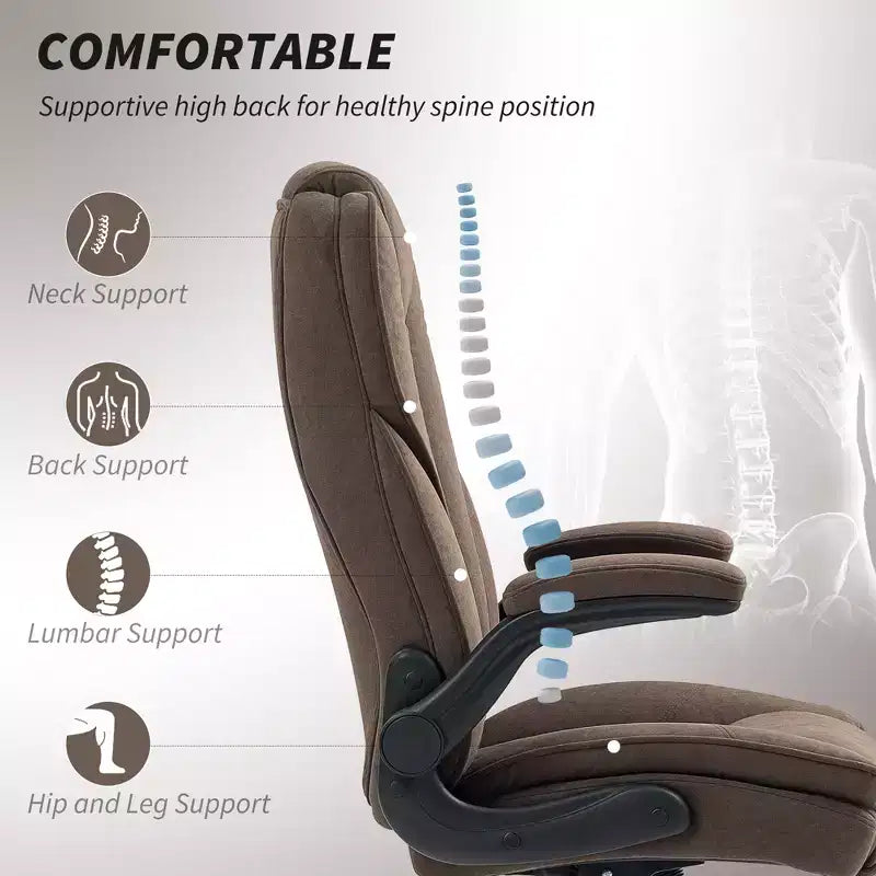 Chaise de bureau ergonomique, Chaise de bureau avec accoudoirs relevables, Chaise d'ordinateur en tissu diamant pour bureau à domicile