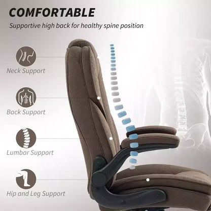 Chaise de bureau ergonomique, Chaise de bureau avec accoudoirs relevables, Chaise d'ordinateur en tissu diamant pour bureau à domicile