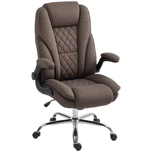 Executive Office Chair, Desk Chair with Flip-up Armrest, Diamond Fabric Computer Chair for Home Office