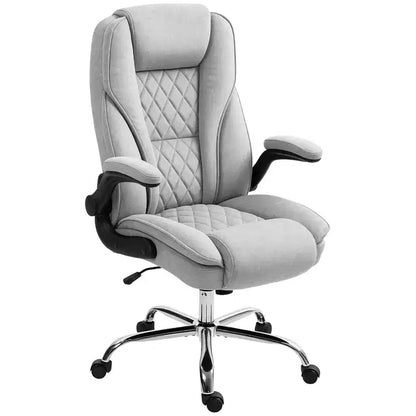 Chaise de bureau ergonomique, Chaise de bureau avec accoudoirs relevables, Chaise d'ordinateur en tissu diamant pour bureau à domicile